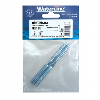 Шпилька сантехническая 8х100 мм (2 шт) оцинкованная