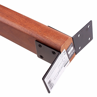 Ножка накладная квадрат H740 дерево, под углом, нерег., орех 1 шт - фото2