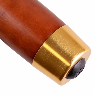 Ножка меб. ввертная H100 круг дерево, орех/золото 1 шт - фото2