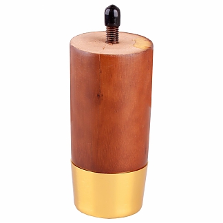 Ножка меб. ввертная H100 круг дерево, орех/золото 1 шт