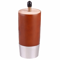 Ножка меб. ввертная H100 круг дерево, орех/серебро 1 шт