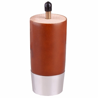 Ножка меб. ввертная H100 круг дерево, орех/серебро 1 шт