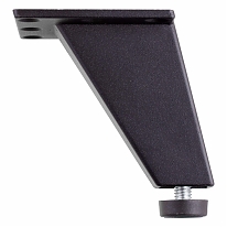 Ножка меб. накладная H80 квадрат, под углом, мет. , регулир., чёрный 1 шт