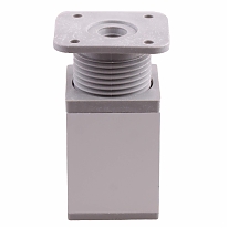 Ножка меб. накладная H60 квадрат 40х40, регулир., матовый хром 1 шт