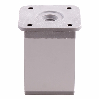 Ножка меб. накладная H60 квадрат 40х40, регулир., матовый хром 1 шт - фото2