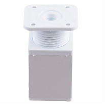 Ножка меб. накладная H60 квадрат 40х40, регулир., белый 1 шт