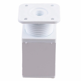 Ножка меб. накладная H60 квадрат 40х40, регулир., белый 1 шт