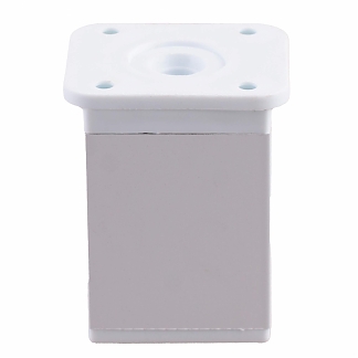 Ножка меб. накладная H60 квадрат 40х40, регулир., белый 1 шт - фото2