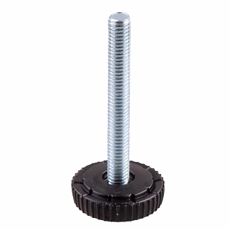 Винтовая опора 25мм с резьбой М10, Н50,пласт+мет (белый цинк)