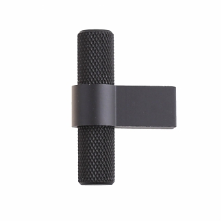 Ручка кнопка штырь алюминиевая, матовая черная (1 шт) - фото2