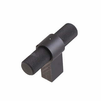 Ручка кнопка штырь алюминиевая, матовая черная (1 шт)