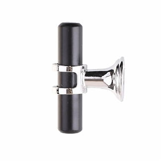 Ручка кнопка штырь алюминиевая, черная/хром (1 шт) - фото2