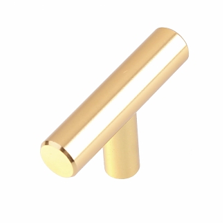 Ручка кнопка штырь алюминиевая, глянцевое золото (1 шт)
