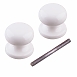 Ручка-кнопка банная деревянная белая (компл., 1 шт)