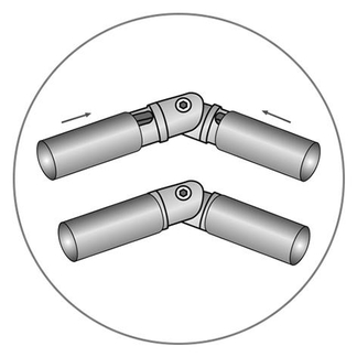 Соединитель труб 25 мм поворотный, хром"Element" - фото2