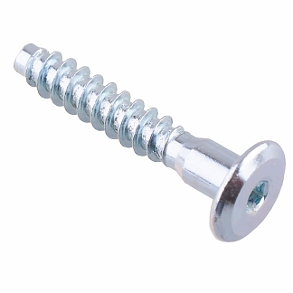 Стяжка шурупная плоск. 7,0х40 HEX, цинк белый  40 шт