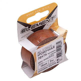 Кромочная лента меламиновая с клеем 19 мм (30038) орех экко (2 м) "Element" - фото2