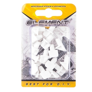 Полкодержатель лопаточка d6 мм пластмассовый белый (16 шт) "Element" - фото2