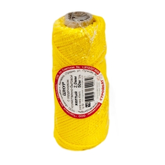 Шнур хозяйственно-бытовой с сердечником 2,0 мм желтый (50 м)  - фото2