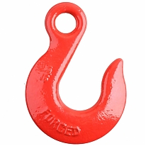 Крюк грузовой с проушиной и открытым зевом 8мм (красный 1 шт)