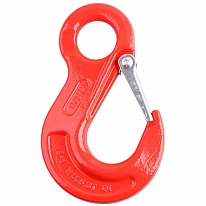 Крюк грузовой с проушиной и предохранителем 12мм (красный 1 шт)