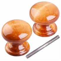 Ручка-кнопка банная, дер. (лак дуб 1 компл.)