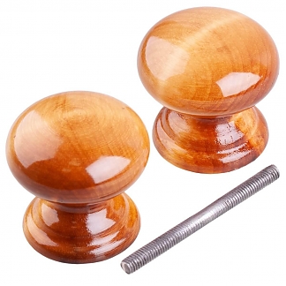 Ручка-кнопка банная, дер. (лак дуб 1 компл.)