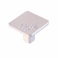 Ручка кнопка квадр. алюм. (матовый хром 1 шт)