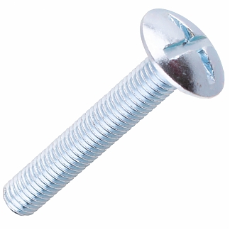 Болт мебельный с крест. шлицом 10х 60 белый цинк (2 шт)