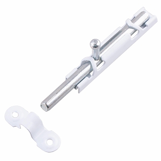 Задвижка накладная ЗТ с цельным движком, белый  (100 шт)