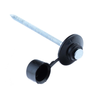 Гвозди для ондулина оцинкованные 80 мм с пластмассовой шляпкой (черная) (100 шт) - фото2