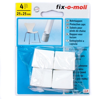 fix-o-moll Наконечник защитный для мебельных ножек 25х25мм белый (4 шт)