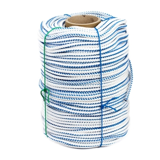 Шнур хозяйственно-бытовой с сердечником 8,0 мм белый с синим (100 м)
