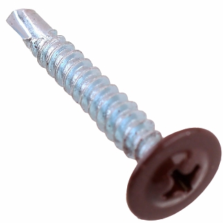 Саморезы для тонких пластин с буром 4,2х25 мм, тёмно-коричневый (20 шт)