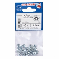 Гайка с фланцем DIN 6923 М3 (25 шт) оцинкованная