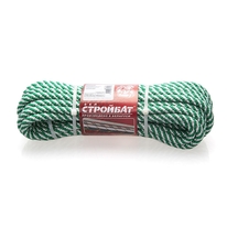 Шнур полипропиленовый спирального плетения 10 мм белый с зеленым (10 м) 