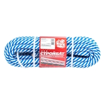 Шнур полипропиленовый спирального плетения 12 мм белый с синим (10 м) 